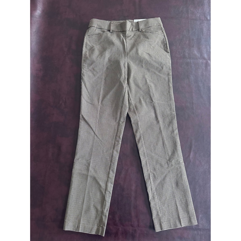 Rafaella Womens Rich Khaki Houndstooth Stretch Pants RSBFF010 Size 4